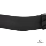 Balenciaga men's black printed logo full-grain leather belt, size 85, view 7