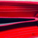 Prada Saffiano red leather large full zip wallet, view 7