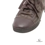 Fendi Zucca men's brown and black hi-top sneakers, size 5.5, view 3