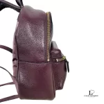 Coach maroon pebble leather mini backpack, view 4