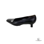 Salvatore Ferragamo chocolate brown calf leather heeled pumps, size US 5, view 7