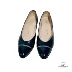 Salvatore Ferragamo Bekill midnight blue calf leather heeled pumps, size US 4.5, view 2