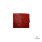 Pre-loved Louis Vuitton Epi Porte Monnaie Billet rust leather compact wallet M61652, front view – secondhand designer, NZ
