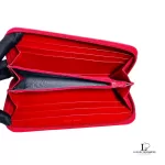 Prada Saffiano red leather large full zip wallet, view 6