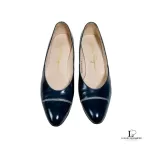 Salvatore Ferragamo Bekill midnight blue calf leather heeled pumps, size US 4.5, view 4