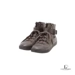 Fendi Zucca men's brown and black hi-top sneakers, size 5.5, view 4