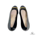 Salvatore Ferragamo Novoli black calf leather heeled pumps, unused, size US 5, view 8