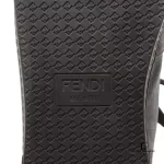 Fendi Zucca men's brown and black hi-top sneakers, size 5.5, view 6
