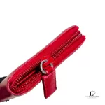 Prada Saffiano red leather large full zip wallet, view 3