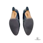 Salvatore Ferragamo Bekill midnight blue calf leather heeled pumps, size US 4.5, view 8