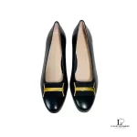 Salvatore Ferragamo Novoli black calf leather heeled pumps, unused, size US 5, view 2