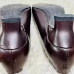 Salvatore Ferragamo chocolate brown calf leather heeled pumps, size US 5, view 12