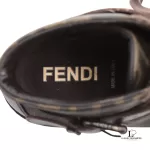 Fendi Zucca men's brown and black hi-top sneakers, size 5.5, view 8