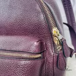 Coach maroon pebble leather mini backpack, view 11
