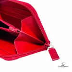 Prada Saffiano red leather large full zip wallet, view 4