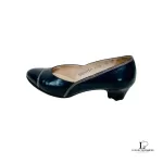 Salvatore Ferragamo Bekill midnight blue calf leather heeled pumps, size US 4.5, view 9