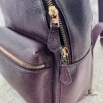 Coach maroon pebble leather mini backpack, view 12