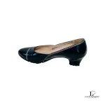 Salvatore Ferragamo Bekill midnight blue calf leather heeled pumps, size US 4.5, view 11