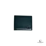 Pre-loved Salvatore Ferragamo men's black smooth leather bifold wallet, front view – secondhand designer, NZ