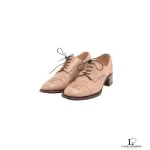 Chanel Chevreau Sport taupe leather brogue shoes, size 35.5, view 2