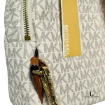 Michael Kors Erin white and grey monogram convertible backpack, new with tag, view 8