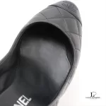 Chanel Coco Mark black matelasse leather heeled pumps, size 37, view 9