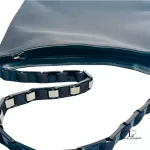 Salvatore Ferragamo Vala black nylon and leather chain shoulder bag, view 13