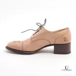 Chanel Chevreau Sport taupe leather brogue shoes, size 35.5, view 4