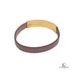 Hermes Pousse Pousse purple leather and gold-plated bracelet, 2002, view 2