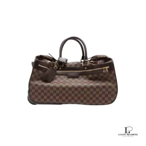 Pre-loved Louis Vuitton Damier Ebene Eole 50 rolling luggage N23205, front view – secondhand designer, NZ