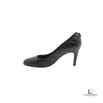 Chanel Coco Mark black matelasse leather heeled pumps, size 37, view 4