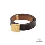 Pre-loved Louis Vuitton San Tulle Carré monogram belt, size 80, front view – secondhand designer, NZ