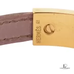 Hermes Pousse Pousse purple leather and gold-plated bracelet, 2002, view 5