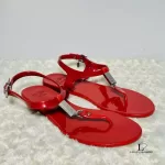 Coach red rubber back-strapped flat sandals, size US 7, view 3
