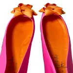 Kate Spade pink and orange satin bow ballet flats, size US 6, view 11