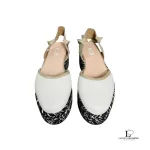 Furla black and white leather strappy platform sandals, size 37, view 5