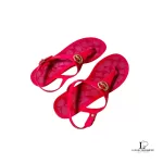 Coach fuchsia pink rubber toe-strapped flat sandals, size US 8, view 7