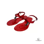 Coach red rubber back-strapped flat sandals, size US 7, view 2