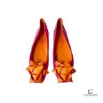 Kate Spade pink and orange satin bow ballet flats, size US 6, view 3