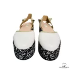 Furla black and white leather strappy platform sandals, size 37, view 6
