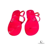 Coach fuchsia pink rubber toe-strapped flat sandals, size US 8, view 3