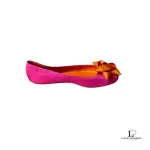 Kate Spade pink and orange satin bow ballet flats, size US 6, view 5