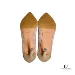 Coach nude brown suede leather heeled pumps, size US 7, view 7