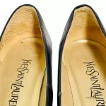 Yves Saint Laurent black leather court shoes, size 34.5, view 12
