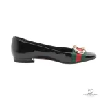 Gucci Bamboo Sherryline black leather flats, size US 5, view 5