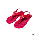 Coach fuchsia pink rubber toe-strapped flat sandals, size US 8, view 5