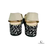Furla black and white leather strappy platform sandals, size 37, view 7