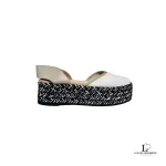 Furla black and white leather strappy platform sandals, size 37, view 4