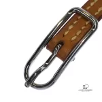 Hermes brown leather triple wrap bracelet with silver buckle, view 7