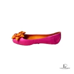 Kate Spade pink and orange satin bow ballet flats, size US 6, view 4